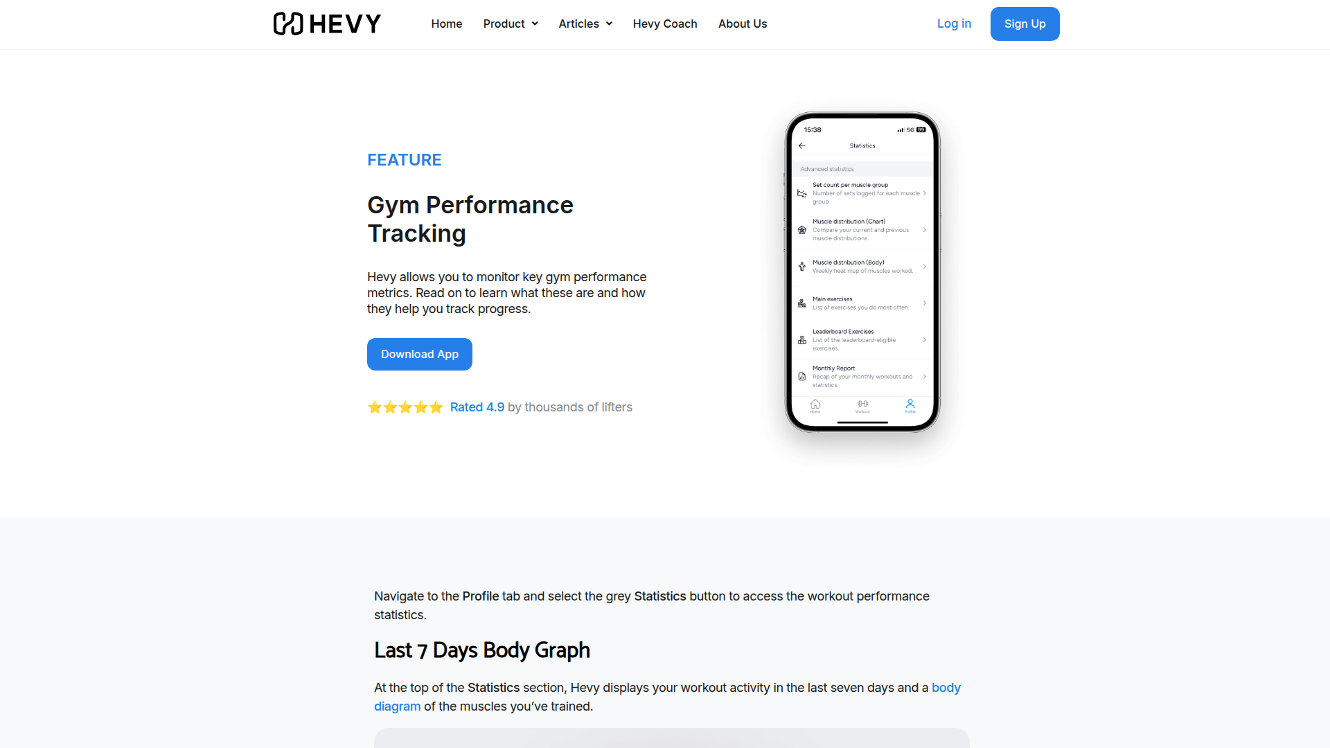 Hevyapp screenshot